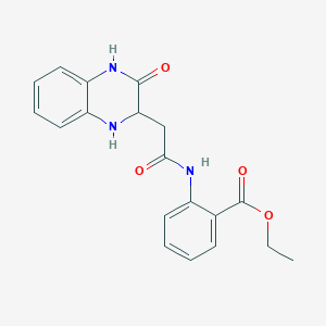 Ethyl 2-[2-(3-oxo-1,2,4-trihydroquinoxalin-2-yl)acetylamino]benzoate