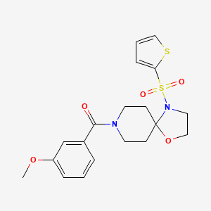 (3-Methoxyphenyl)(4-(thiophen-2-ylsulfonyl)-1-oxa-4,8-diazaspiro[4.5]decan-8-yl)methanone
