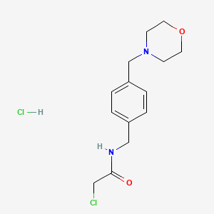2-chloro-N-[[4-(morpholin-4-ylmethyl)phenyl]methyl]acetamide;hydrochloride