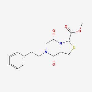 Methyl 5,8-dioxo-7-phenethylhexahydro[1,3]thiazolo[3,4-a]pyrazine-3-carboxylate