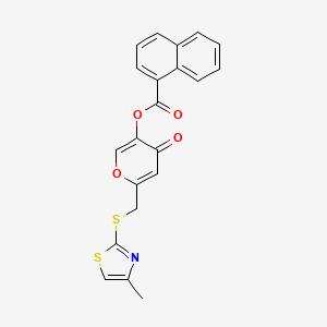 6-(((4-methylthiazol-2-yl)thio)methyl)-4-oxo-4H-pyran-3-yl 1-naphthoate
