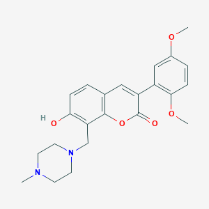 3-(2,5-Dimethoxyphenyl)-7-hydroxy-8-[(4-methylpiperazin-1-yl)methyl]chromen-2-one