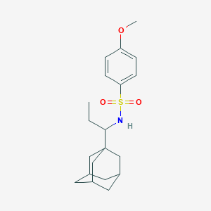 molecular formula C20H29NO3S B2667165 N-[1-(adamantan-1-yl)propyl]-4-methoxybenzene-1-sulfonamide CAS No. 446028-81-5