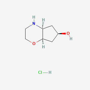 molecular formula C7H14ClNO2 B2667176 (4As,6R,7aR)-2,3,4,4a,5,6,7,7a-八氢环戊[b][1,4]噁氮-6-醇;盐酸盐 CAS No. 2470280-49-8