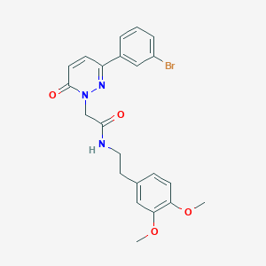 molecular formula C22H22BrN3O4 B2667178 2-(3-(3-bromophenyl)-6-oxopyridazin-1(6H)-yl)-N-(3,4-dimethoxyphenethyl)acetamide CAS No. 899752-84-2