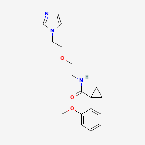 molecular formula C18H23N3O3 B2667179 N-(2-(2-(1H-imidazol-1-yl)ethoxy)ethyl)-1-(2-methoxyphenyl)cyclopropanecarboxamide CAS No. 2034568-35-7