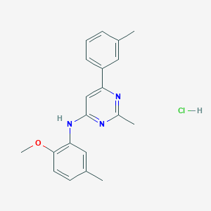 molecular formula C20H22ClN3O B2667184 N-(2-Methoxy-5-methylphenyl)-2-methyl-6-(3-methylphenyl)pyrimidin-4-amine hydrochloride CAS No. 1219193-39-1