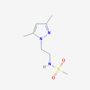 molecular formula C8H15N3O2S B2667185 N-(2-(3,5-二甲基-1H-吡唑-1-基)乙基)甲烷磺酰胺 CAS No. 1226455-95-3