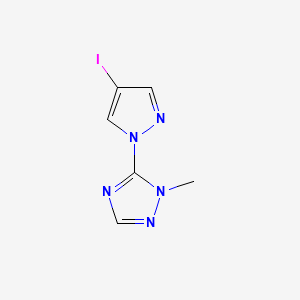 molecular formula C6H6IN5 B2667187 5-(4-iodo-1H-pyrazol-1-yl)-1-methyl-1H-1,2,4-triazole CAS No. 1807982-66-6