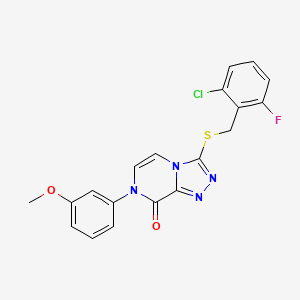 molecular formula C19H14ClFN4O2S B2667191 3-[(2-chloro-6-fluorobenzyl)thio]-7-(3-methoxyphenyl)[1,2,4]triazolo[4,3-a]pyrazin-8(7H)-one CAS No. 1223914-09-7