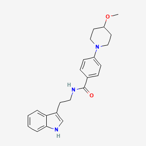 molecular formula C23H27N3O2 B2667192 N-[2-(1H-indol-3-yl)ethyl]-4-(4-methoxypiperidin-1-yl)benzamide CAS No. 2034306-12-0