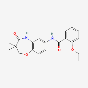 molecular formula C20H22N2O4 B2667194 N-(3,3-dimethyl-4-oxo-2,3,4,5-tetrahydrobenzo[b][1,4]oxazepin-7-yl)-2-ethoxybenzamide CAS No. 921816-83-3