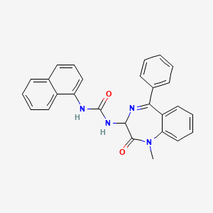 molecular formula C27H22N4O2 B2667195 1-(1-Methyl-2-oxo-5-phenyl-2,3-dihydro-1H-benzo[e][1,4]diazepin-3-yl)-3-naphthalen-1-yl-urea CAS No. 119486-99-6