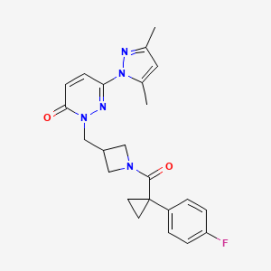 6-(3,5-dimethyl-1H-pyrazol-1-yl)-2-({1-[1-(4-fluorophenyl)cyclopropanecarbonyl]azetidin-3-yl}methyl)-2,3-dihydropyridazin-3-one