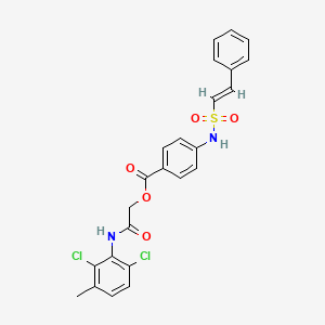 [2-(2,6-dichloro-3-methylanilino)-2-oxoethyl] 4-[[(E)-2-phenylethenyl]sulfonylamino]benzoate
