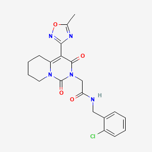 molecular formula C20H20ClN5O4 B2667207 N-(2-chlorobenzyl)-2-[4-(5-methyl-1,2,4-oxadiazol-3-yl)-1,3-dioxo-5,6,7,8-tetrahydro-1H-pyrido[1,2-c]pyrimidin-2(3H)-yl]acetamide CAS No. 1775503-23-5