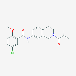 molecular formula C21H23ClN2O3 B2667211 5-chloro-N-(2-isobutyryl-1,2,3,4-tetrahydroisoquinolin-7-yl)-2-methoxybenzamide CAS No. 955737-80-1
