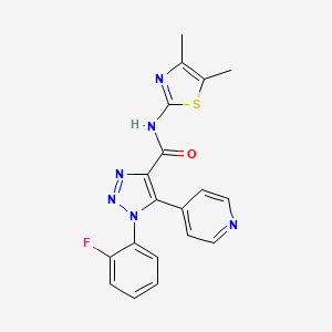 molecular formula C19H15FN6OS B2667212 N-(4,5-dimethyl-1,3-thiazol-2-yl)-1-(2-fluorophenyl)-5-(pyridin-4-yl)-1H-1,2,3-triazole-4-carboxamide CAS No. 2034355-22-9