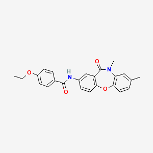 molecular formula C24H22N2O4 B2667220 N-(8,10-dimethyl-11-oxo-10,11-dihydrodibenzo[b,f][1,4]oxazepin-2-yl)-4-ethoxybenzamide CAS No. 922061-04-9