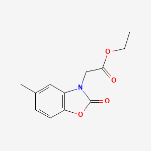 molecular formula C12H13NO4 B2667228 ethyl 2-(5-methyl-2-oxobenzo[d]oxazol-3(2H)-yl)acetate CAS No. 187977-75-9