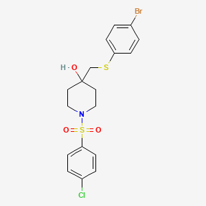4-{[(4-Bromophenyl)sulfanyl]methyl}-1-[(4-chlorophenyl)sulfonyl]-4-piperidinol
