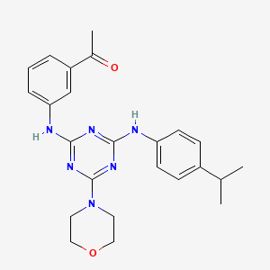 1-(3-((4-((4-Isopropylphenyl)amino)-6-morpholino-1,3,5-triazin-2-yl)amino)phenyl)ethanone
