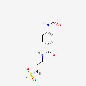 molecular formula C15H23N3O4S B2667247 N-(2-(methylsulfonamido)ethyl)-4-pivalamidobenzamide CAS No. 1091443-68-3