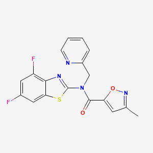 N-(4,6-difluorobenzo[d]thiazol-2-yl)-3-methyl-N-(pyridin-2-ylmethyl)isoxazole-5-carboxamide
