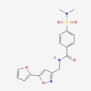 molecular formula C17H17N3O5S B2667254 4-(N,N-dimethylsulfamoyl)-N-((5-(furan-2-yl)isoxazol-3-yl)methyl)benzamide CAS No. 1171855-49-4