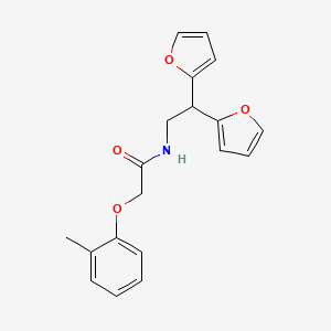 N-(2,2-di(furan-2-yl)ethyl)-2-(o-tolyloxy)acetamide