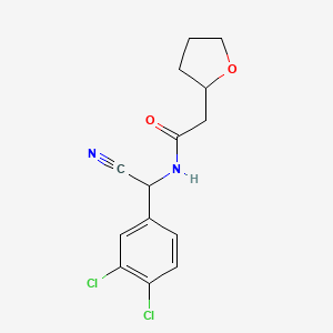 molecular formula C14H14Cl2N2O2 B2667265 N-[cyano(3,4-dichlorophenyl)methyl]-2-(oxolan-2-yl)acetamide CAS No. 1355832-86-8