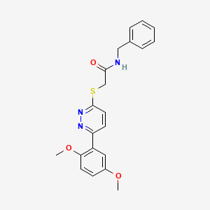 molecular formula C21H21N3O3S B2667289 N-benzyl-2-((6-(2,5-dimethoxyphenyl)pyridazin-3-yl)thio)acetamide CAS No. 899740-47-7