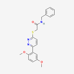 molecular formula C21H21N3O3S B2667289 N-benzyl-2-[6-(2,5-dimethoxyphenyl)pyridazin-3-yl]sulfanylacetamide CAS No. 899740-47-7