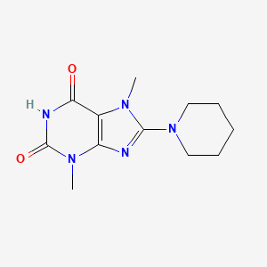 molecular formula C12H17N5O2 B2667296 3,7-Dimethyl-8-piperidin-1-ylpurine-2,6-dione CAS No. 30958-53-3