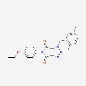 molecular formula C21H22N4O3 B2667315 1-(2,5-dimethylbenzyl)-5-(4-ethoxyphenyl)-3a,6a-dihydropyrrolo[3,4-d][1,2,3]triazole-4,6(1H,5H)-dione CAS No. 1008273-59-3