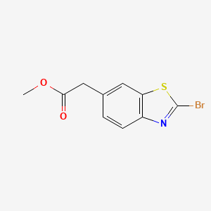 molecular formula C10H8BrNO2S B2667318 Methyl 2-(2-bromobenzo[d]thiazol-6-yl)acetate CAS No. 1056557-90-4