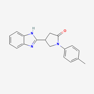 molecular formula C18H17N3O B2667324 4-(1H-benzimidazol-2-yl)-1-(4-methylphenyl)pyrrolidin-2-one CAS No. 843624-76-0
