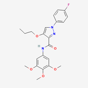 molecular formula C22H24FN3O5 B2667326 1-(4-fluorophenyl)-4-propoxy-N-(3,4,5-trimethoxyphenyl)-1H-pyrazole-3-carboxamide CAS No. 1171751-35-1