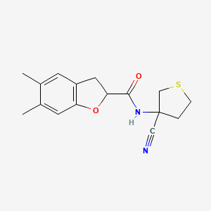 molecular formula C16H18N2O2S B2667331 N-(3-Cyanothiolan-3-YL)-5,6-dimethyl-2,3-dihydro-1-benzofuran-2-carboxamide CAS No. 1436332-33-0