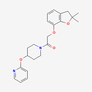 2-((2,2-Dimethyl-2,3-dihydrobenzofuran-7-yl)oxy)-1-(4-(pyridin-2-yloxy)piperidin-1-yl)ethanone