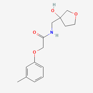 molecular formula C14H19NO4 B2667351 N-[(3-hydroxyoxolan-3-yl)methyl]-2-(3-methylphenoxy)acetamide CAS No. 1914264-05-3
