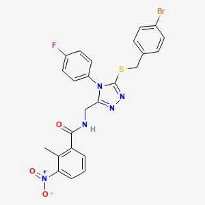 molecular formula C24H19BrFN5O3S B2667360 N-((5-((4-bromobenzyl)thio)-4-(4-fluorophenyl)-4H-1,2,4-triazol-3-yl)methyl)-2-methyl-3-nitrobenzamide CAS No. 389071-26-5