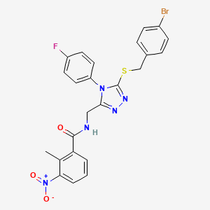 N-((5-((4-bromobenzyl)thio)-4-(4-fluorophenyl)-4H-1,2,4-triazol-3-yl)methyl)-2-methyl-3-nitrobenzamide