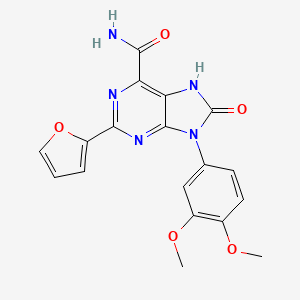 molecular formula C18H15N5O5 B2667367 9-(3,4-dimethoxyphenyl)-2-(furan-2-yl)-8-oxo-7H-purine-6-carboxamide CAS No. 898422-67-8