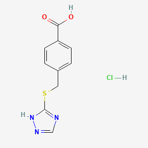 molecular formula C10H10ClN3O2S B2667369 4-[(4H-1,2,4-triazol-3-ylsulfanyl)methyl]benzoic acid hydrochloride CAS No. 1258650-03-1