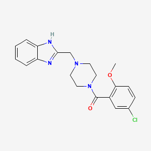 molecular formula C20H21ClN4O2 B2667372 (4-((1H-benzo[d]imidazol-2-yl)methyl)piperazin-1-yl)(5-chloro-2-methoxyphenyl)methanone CAS No. 1171396-79-4