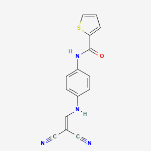 molecular formula C15H10N4OS B2667373 N-(4-((2,2-Dicyanovinyl)amino)phenyl)-2-thienylformamide CAS No. 1024280-70-3