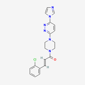 molecular formula C20H19ClN6O B2667375 (E)-1-(4-(6-(1H-imidazol-1-yl)pyridazin-3-yl)piperazin-1-yl)-3-(2-chlorophenyl)prop-2-en-1-one CAS No. 1351663-96-1