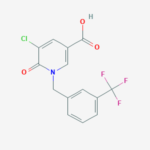 molecular formula C14H9ClF3NO3 B2667377 5-Chloro-6-Oxo-1-[3-(Trifluoromethyl)Benzyl]-1,6-Dihydro-3-Pyridinecarboxylic Acid CAS No. 339024-06-5
