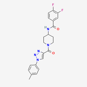 molecular formula C22H21F2N5O2 B2667384 3,4-difluoro-N-(1-(1-(p-tolyl)-1H-1,2,3-triazole-4-carbonyl)piperidin-4-yl)benzamide CAS No. 1251688-98-8